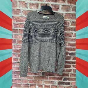 Urban Pipeline Pullover Sweater | Men’s‎ XXL | Gray & Black Geometric Knit